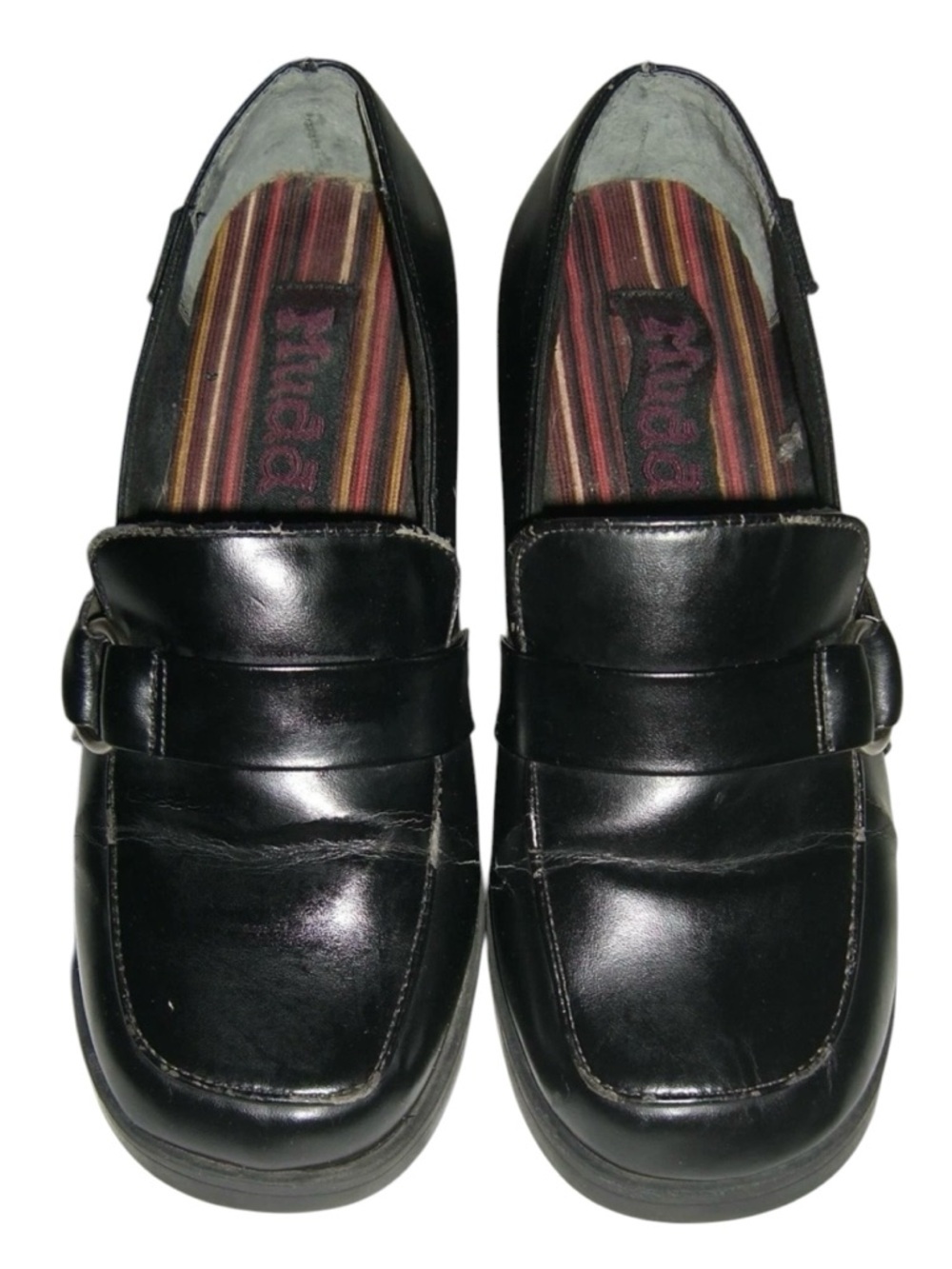 Mudd Loafers Vintage 90's Black Chunky Dark Academia Coquette Kawaii y2k Bratz 8 - Picture 9 of 16